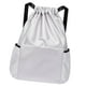 thumbnail image 3 of Mochila con cordón resistente al agua con mochilas de almacenamiento de bolsillo frontal para el trabajo Gris, 3 of 8