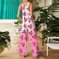 thumbnail image 5 of KDDYLITQ Valentines Jumpsuit for Women Sleeveless Button Strap Overalls Love Heart Graphic U Neck Wide Leg Casual 2026 Holiday Pants with Pocket Light pink 3XL, 5 of 7