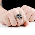 thumbnail image 2 of CHAO Doom Mask Estilo Gladiador Anillo Metal Plata Inoxidable Tamaño 11, 2 of 5