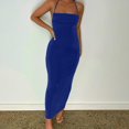 thumbnail image 1 of WILLBEST Robe Corail Femme Mode Bretelles Aguichant Dos Nu Coupe Ajustée Robe, 1 of 1