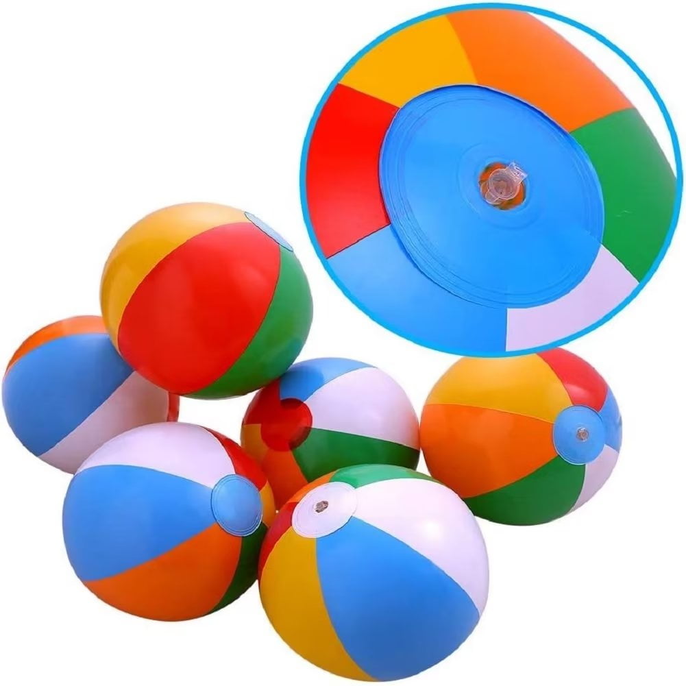 Shininglove 24 Pcs Beach Balls Bulk 10" Kids Pool Party Toys Rainbow Beach Balls Toys