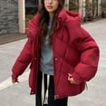 thumbnail image 4 of Rutainlusire Fall Winter Trendy Warm Puffer Jackets for Women Ladies' Casual Colored Long-sleeved Hooded Jacket, 4 of 5
