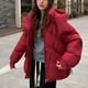 thumbnail image 4 of Parkas de manga larga para mujer, chaqueta informal de algodón con capucha y mangas largas de colores., 4 of 9