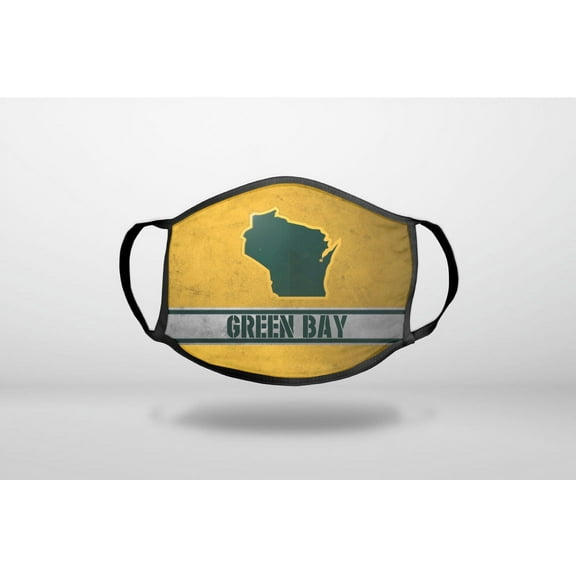 Green Bay Wisconsin - 3-Ply Reusable Soft Cloth Face Covering, Unisex, Cotton Inner Layer