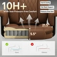 thumbnail image 6 of Ninecer Reclining Office Chair with Footrest 400LBS High Back PU Leather Swivel Executive Computer Chair Adjustable Height Ergonomic Desk Chair for Home Office Brown, 6 of 9