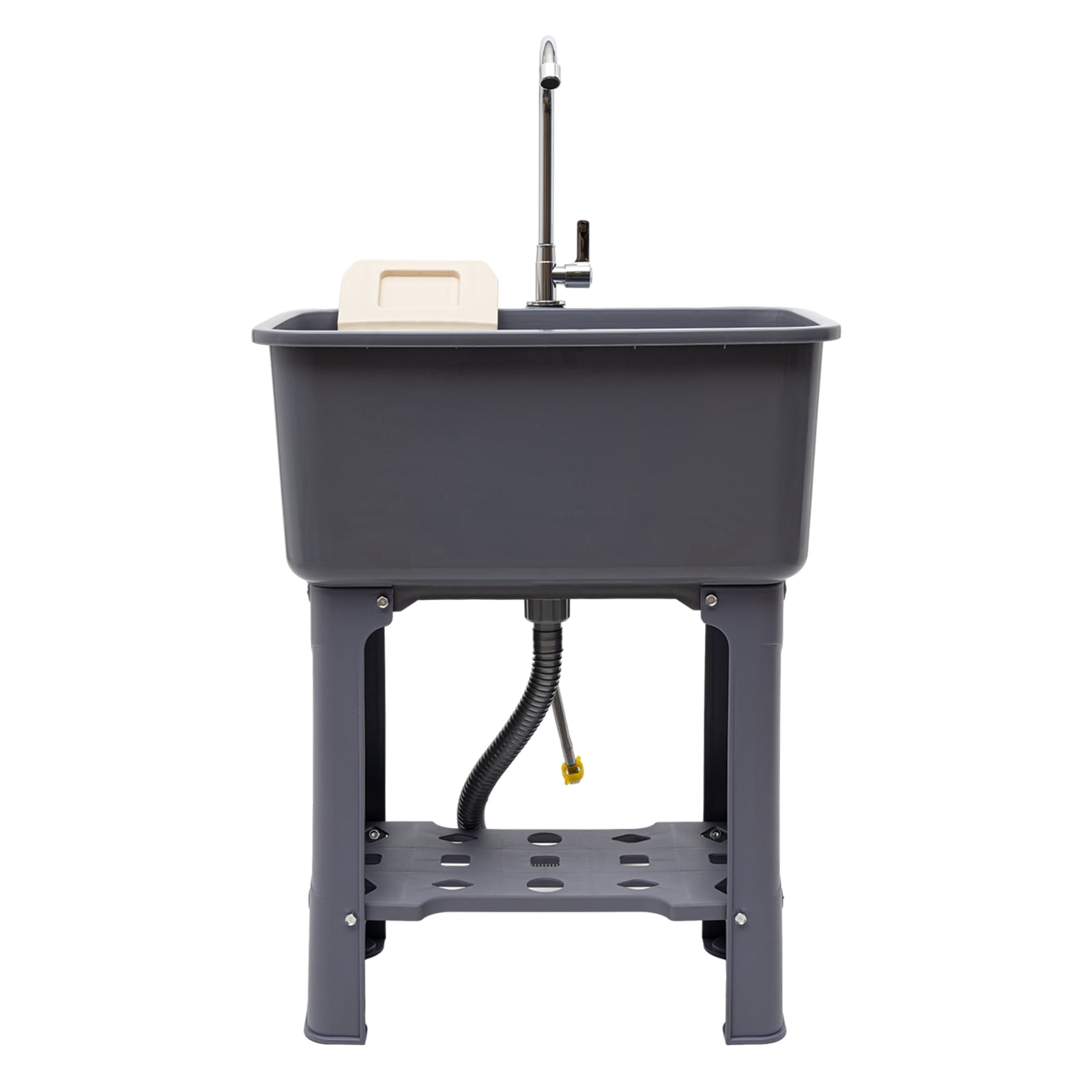 Utility Sink With Faucet, Utility Sink, Freestanding Utility Sink With Storage Shelf 360° Rotating Faucet