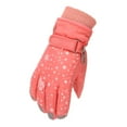 thumbnail image 2 of Kids Winter Warm Gloves Waterproof 3-6Years Toddler Girls Boys Snow Gloves Kids Ski Winter Gloves Rose Embroidery Windproof Children Warm Gloves on Clearance, 2 of 5