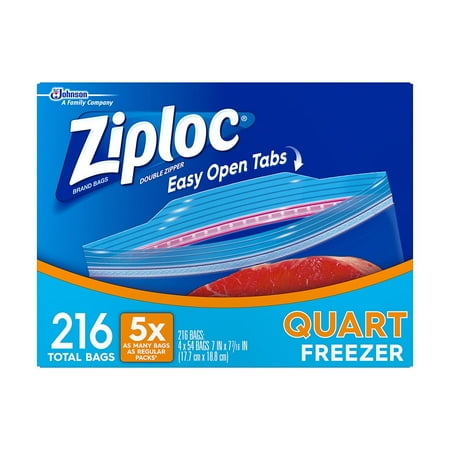 Ziploc Easy Open Tabs Freezer Quart Bags (216 ct.)