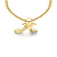 thumbnail image 4 of SuperJeweler K Initial Necklace in 14 Karat Yellow Gold, Diamond Accent and Swirly, With Free 18 inch Cable Chain, for Women, 4 of 6