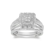 forever Bride 0.5ct Diamond Half-Eternity Wedding Ring Set, 10K White Gold, [Includes Box]
