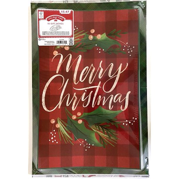 Holiday Time Christmas Gift Boxes, Merry Christmas Assorted Sizes: Robe