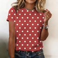 thumbnail image 2 of Womens Oversized Tshirts Casual Short Sleeve Basic Summer Tops for Women Red M, 2 of 5