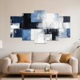 thumbnail image 4 of ZHONGYUTONG Abstract Wall Art 5 Piece Canvas Prints Black White and Gray Blue Wall Decor Modern Living Room Bedroom Office Home Decor Framed (12x20inx2pcs 12x30inx2pcs 12x40inx1pcs), 4 of 5