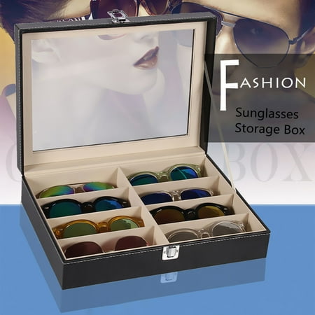 8 Grid Eye Glasses Case Eyewear Sunglasses Display Storage Box Holder Organizer