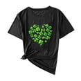 thumbnail image 4 of Womens St Patricks Day Tees Festival Printed Graphic Short Sleeve Crew Neck Casual Summer Tshirts Tops (L, Black), 4 of 5