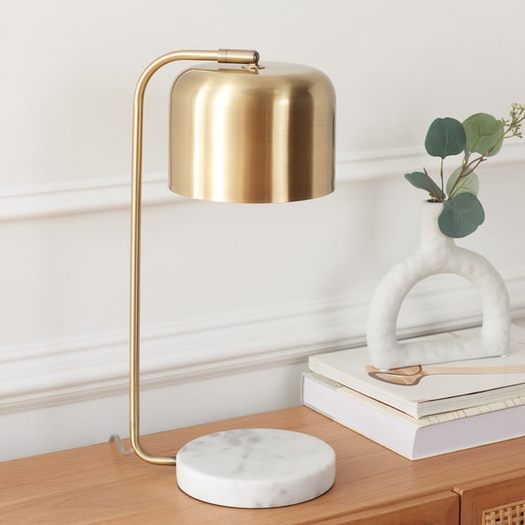 Safavieh Foley 9" Modern Steel Table Lamp, Gold/White