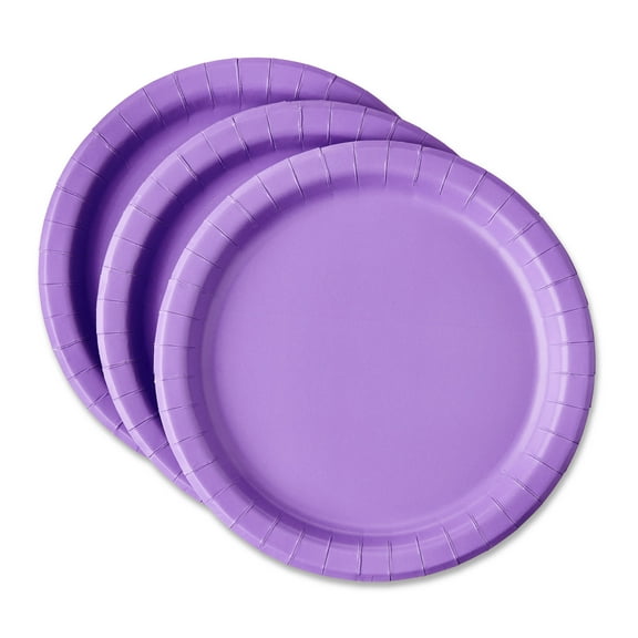 Disposable Purple Party Paper Plates, Serves 20, 9", by Way To Celebrate