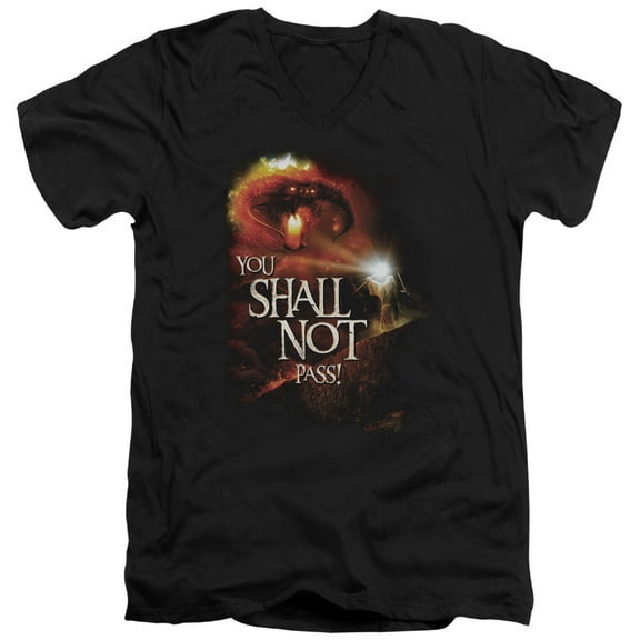 Lord of the Rings You Shall Not Pass S/S Adult V-Neck Black