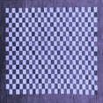 thumbnail image 1 of Ahgly Company Machine Washable Indoor Square Checkered Blue Modern Area Rugs, 6' Square, 1 of 4