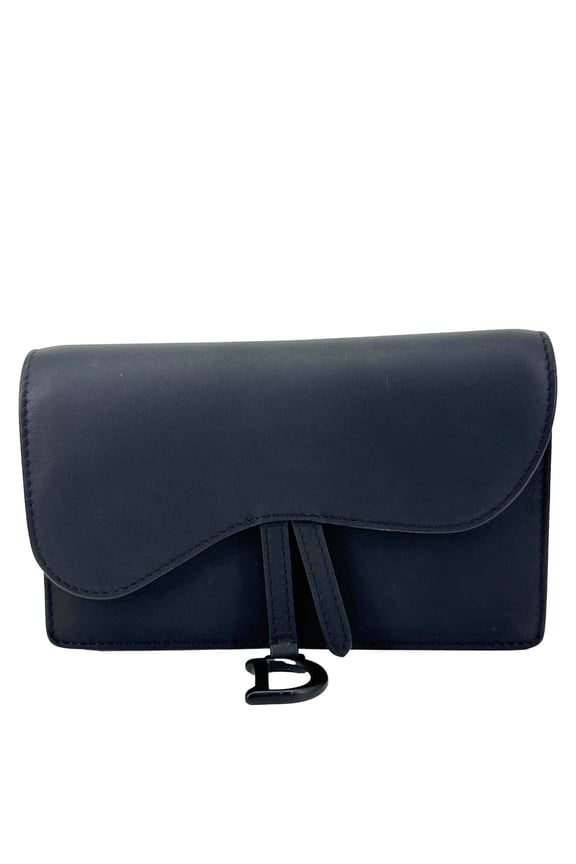 Pre-Owned Christian Dior Saddle Ultra Matte Calfskin Leather Belt Pouch Black