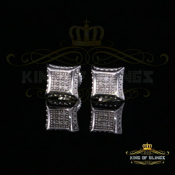 King of Bling's 0.05ct Real Diamond 925 Sterling Silver Women's & Men's White Kite Stud Earring