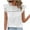 White, variant on Blmnix Spring Womens Tops Short Sleeve Green Vacation Casual Eyelet Solid Blouse Teens Tops Summer