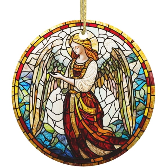 Angel Ceramic Christmas Hanging Ornament for Xmas Tree Wedding Holiday Party Home Decor