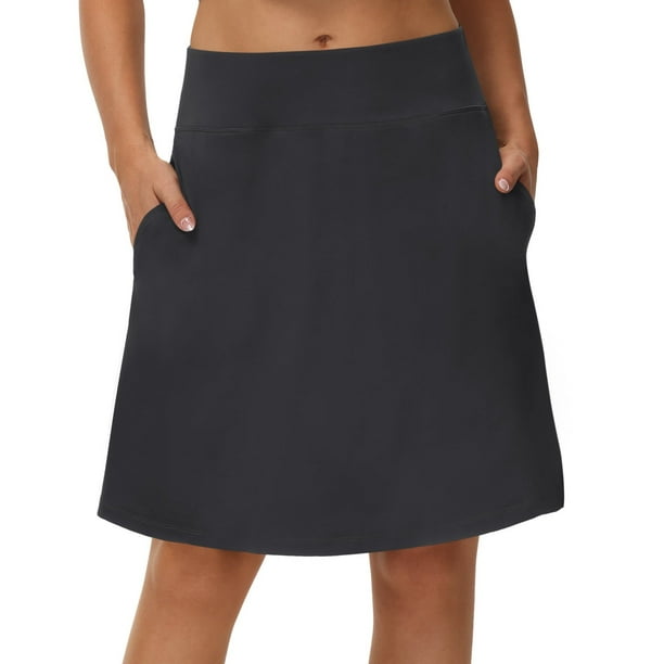 Faldas pantalón hasta la rodilla de 50 cm para mujer, faldas de tenis, faldas pantalón de golf deportivas, faldas casuales de entrenamiento con bolsillos para pantalones cortos.