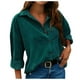 thumbnail image 2 of Pntutb Camisa De Solapa De Manga Larga Con Botones De Color Sólido Para Mujer Liquidación Pntutb Pntutb-72, 2 of 8