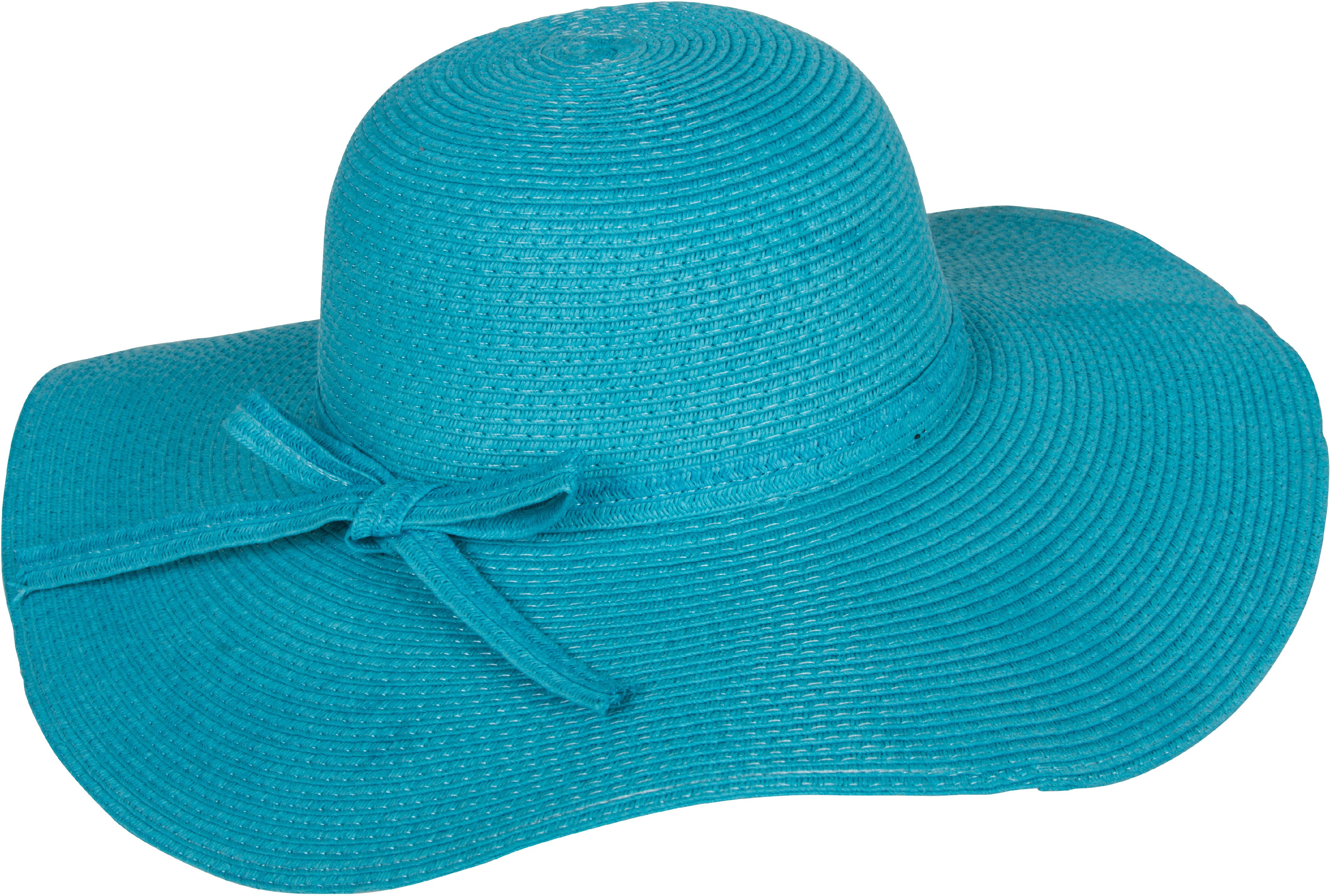 Sakkas Katy Wide Brimmed Straw Floppy Hat With Straw Bow Aqua One