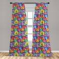 thumbnail image 5 of Ambesonne Christmas Curtains, Colorful Xmas Balls, Pair of 28"x95", Multicolor, 5 of 5