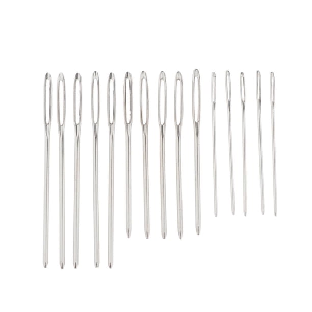 aguja de coser a mano, aguja de coser a mano, aguja de tejer, zurcir, enhebrador Aguja grande del ojo 15pcs