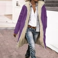 thumbnail image 5 of Womens Thick Winter Jacket Sherpa Fleece Lining Hooded Coat Mid Length Long Sleeve Full Zip Overcoat with Pockets (2XL, Purple), 5 of 6