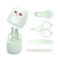 thumbnail image 2 of Juego de cortaúñas para bebé con caja de almacenamiento de búho, cortaúñas para recién nacidos, tijeras, lima, pinzas, cortaúñas para bebés, verde, 2 of 5
