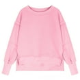 thumbnail image 4 of MEZZALL Girls Fashion Crew Neck Solid Color Casual Loose Long Sleeve Children Hoodie Breathable Toddler Dailywear, Pink, 9-10 Years, 4 of 5