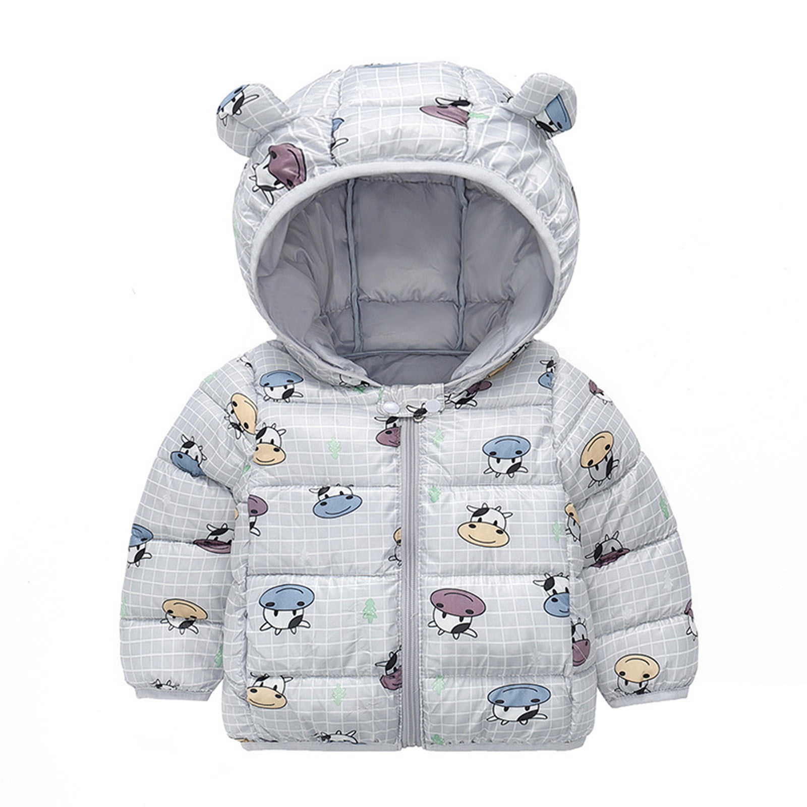 Vobery Kids Baby Hoodie Winter Snowsuit 0-4 T Toddler Hooded Jacket Snow Coat Sweatshirts Organic Cotton Overcoat Gift