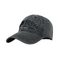 thumbnail image 3 of Vintage New York Embroidered Baseball Cap with Distressed Washed Finish and Adjustable Strapback Black, 3 of 4