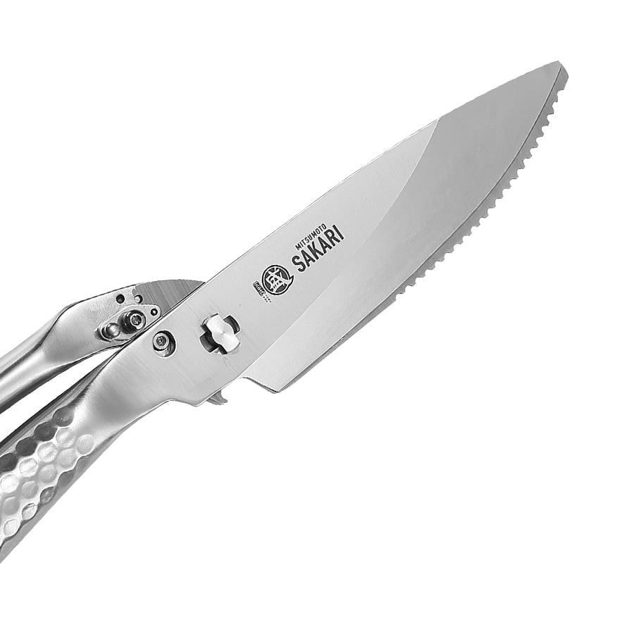 MITSUMOTO SAKARI Kitchen Scissorss, 4.7 inch Japanese Silver Titanium Plating Kitchen Shears Heavy Duty