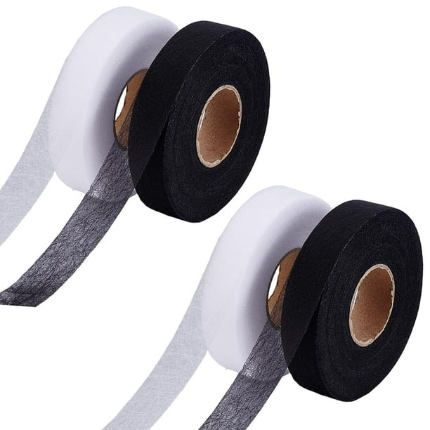 218,72 yardas 4 rollos de cinta para dobladillo de 20 mm, doble puntada sin costura, cintas para dobladillo termoadhesivas, cinta para dobladillo termoadhesiva para acolchado, 2 colores