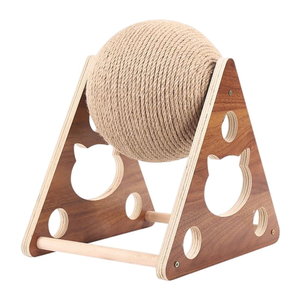 Bola giratoria para rascar gatos de Sisal para mascotas, gatitos, juguetes para mascotas, rascador interactivo para gatos, juguete para gatos de Triangular Yinane Pelota para rascar gatos