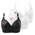 thumbnail image 1 of Sports Bras for Women, 3 Pack 2025 Comfortable V Neck Wireless Adjustable Strap Breathable Soft, White S-5XL, 3PC, 1 of 2
