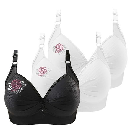 Baodmurt Push Up Bras for Women Lounge & Sleep Underwire Lingerie  Underwear  White+White+Black 50BC