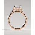 thumbnail image 5 of CAPRICARATS 3.00Ct Radiant Moissanite Halo Engagement Ring, Pave Cathedral, 14K Rose Gold, 5 of 5