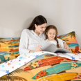 thumbnail image 4 of Castle Fairy Vintage Surfboard Sign King Bedding 7pcs,Sunset Palm Coastal Landscape King Bed in a Bag,Orange Sand,Reversible, 4 of 7