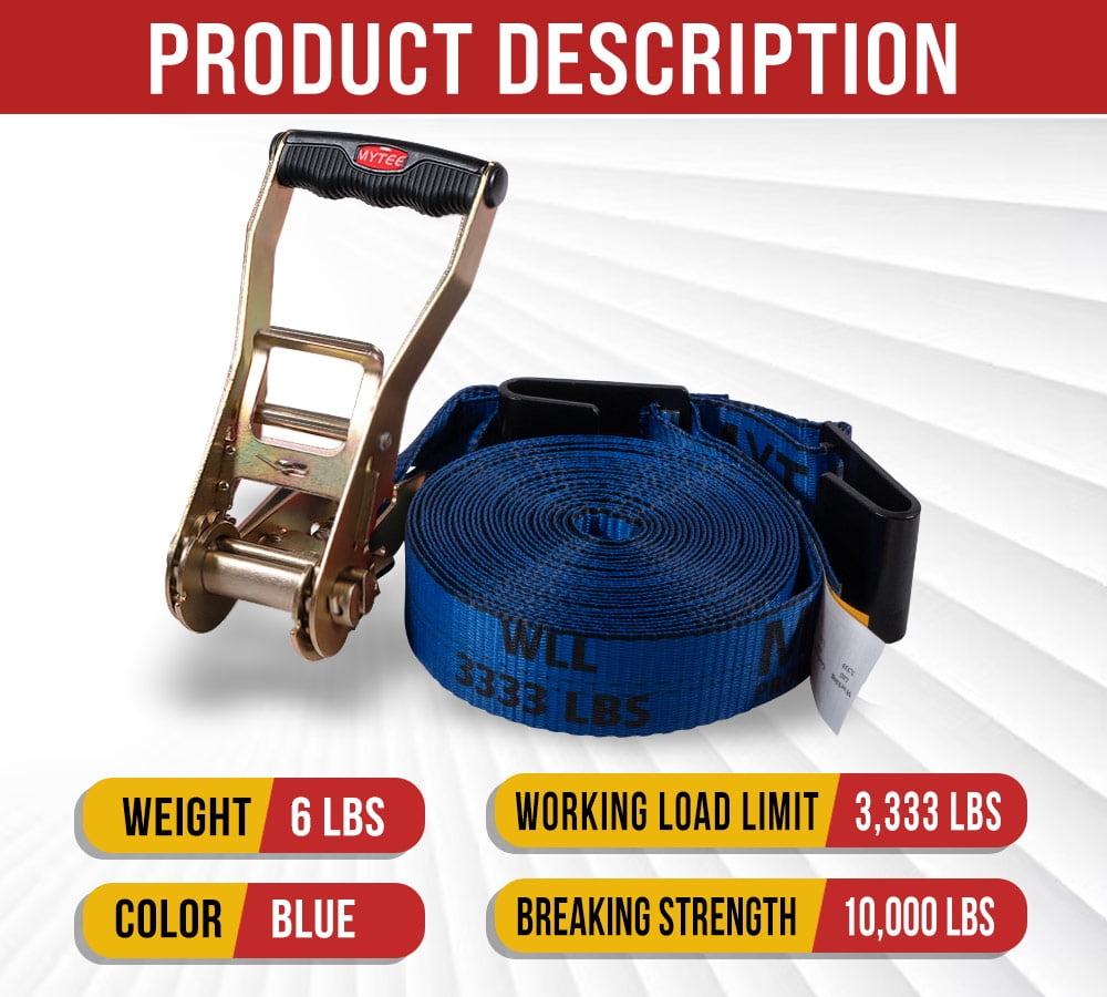 (20 Pack) 2" x 30' Ratchet Tie-Down Straps with Flat Hooks - Blue, Tiedown Ratchet Straps for flatbed, Truck, Trailers Pickup