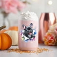 thumbnail image 4 of Funny Watercolor Adorable French Bulldog Peeking Through Torn Paper Effect 16oz Glass Cup Mug Dog Lover Gifts Glass Can - 00026, 4 of 5
