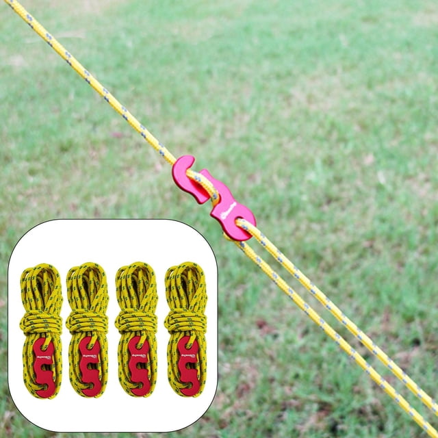 Cuerda para de 4 piezas , portátil, ligera, para exteriores, cuerdas de , cable de longitud para , amarillo DYNWAVEMX Cuerda de tienda