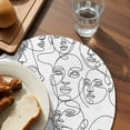thumbnail image 3 of Abstract Style Round Placemats Set of 2 for Dinning Tables,Heat-proof Braided Table Mats 13 Inch,Face Line Modern Character Art White Washable Place Mat for Kitchen Restaurant Party Table Decor, 3 of 9