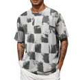 thumbnail image 1 of Xdzjlr T-Shirt Homme Tenue Quotidienne Coupe Ajustée Col Rond Tee Mode T-Shirt Homme,G, 1 of 5