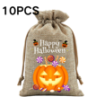 thumbnail image 2 of CuiLiyq 10Pcs Orange Halloween Drawstring Candy Bags, Party Goodie Storage, Front Porch Snack Tote, Holiday Small Favor Packaging Sacks, 2 of 7